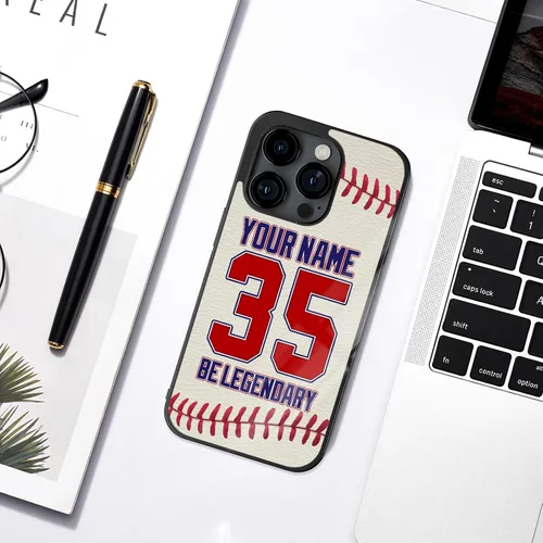 Miniatura 4 de Fundas de teléfono personalizadas con diseño de líneas rojas de béisbol para iPhone 11 12 13 14 15 16 17 Pro Max Plus Mini X Xs Xr 6 7 8 SE