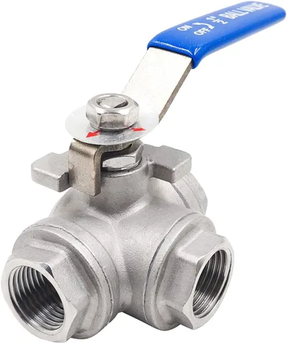 Miniatura 15 de Válvula de 3 vías, válvula de bola de 3 vías con rosca NPT 1 hembra, válvula de puerto L de acero inoxidable para tanque de agua, línea de agua
