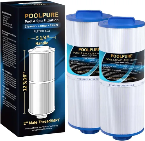 Miniatura 11 de POOLPURE 5CH-502 Filtro de spa de rosca fina que reemplaza a PPM50SC-F2M, Marquis Spa 20041, 20091, 370-0237, Marquis 50, filtro de bañera