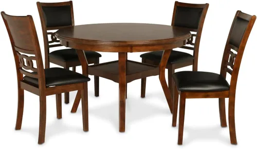 Miniatura 13 de New Classic Furniture Gia - Juego redondo de 5 piezas de altura de mostrador con 1 mesa de comedor y 4 sillas, 42 pulgadas, marrón