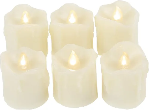 Miniatura 9 de Velas pequeñas de luz led, efecto de llama parpadeante, con pilas y control remoto. Luces decorativas para bautismo, bodas, fiestas, regalos. 6