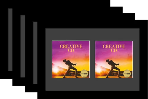 Miniatura 8 de Creative Picture Frames Marco de música artística de doble cubierta de CD de 8 x 12 pulgadas con paspartú negro de pie o exhibición de pared