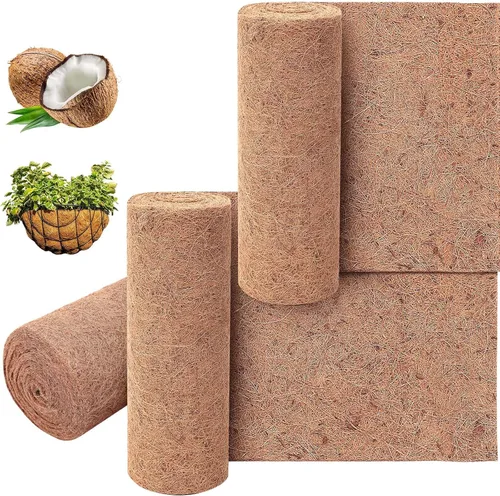 Miniatura 7 de Jetec Revestimientos de coco para macetas, 12 x 120 pulgadas, cesta de flores de coco natural, alfombra de reptiles, tapete de fibra, decoración