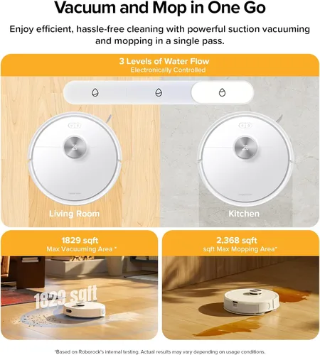Miniatura 5 de roborock Robot aspirador y trapeador Q7 M5+, actualizado desde Q5 Max+, hasta 7-9 semanas de autovaciado, succión de 10000 Pa, sistema doble Blanco
