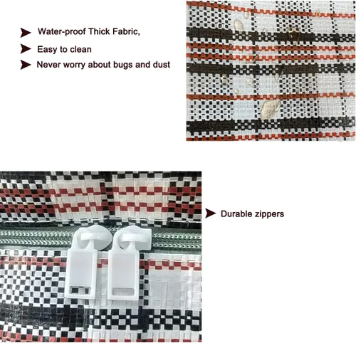 Miniatura 4 de Bolsas de mudanza extragrandes resistentes, bolsas de almacenamiento organizadoras gigantes de 168L con cremallera duradera, bolsas resistentes al