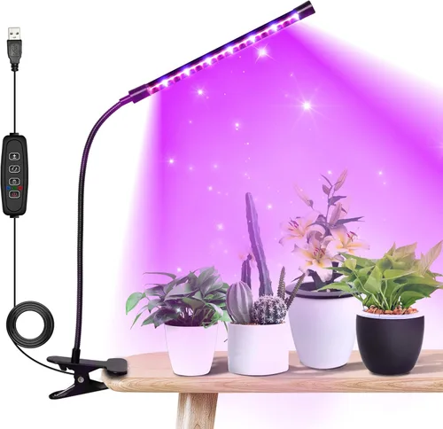 Miniatura 31 de iPower - Lámpara LED de crecimiento con espectro completo para plantas de interior, cuello de cisne ajustable, 2/3 modos de luz y 5/10 niveles rojo