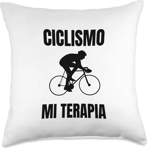 Regalos Ciclismo de Ruta Mi Terapia Road Cycling Enthusiast Ciclismo de Ruta Throw Pillow, 18x18, Multicolor