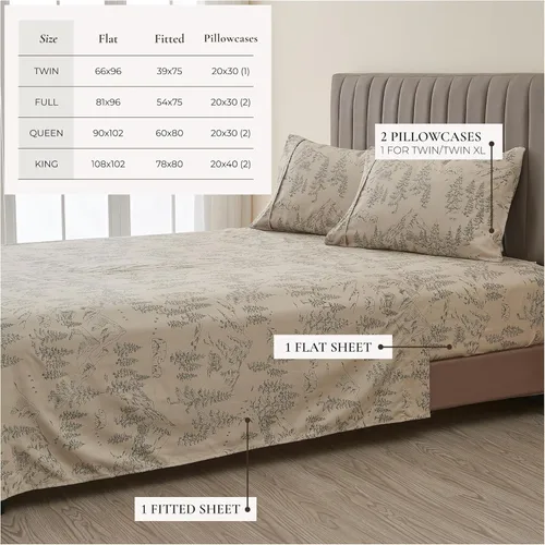 Miniatura 5 de Great Bay Home - Juego de sábanas de microfibra ultrasuave, estampadas, de 4 piezas, cómodas, para cualquier temporada, diseños inspirados en la 09