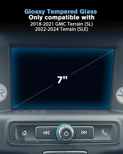 Miniatura 2 de Para vidrio templado brillante 2018 2019 2020 2021 GMC Terrain SL y 2020 2021 2022 2022 2023 2024 Terrain SLE Protector de pantalla táctil de 7