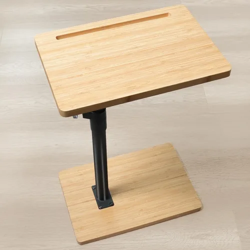 Miniatura 9 de YUHFERA Mesa de Bandeja Giratoria de 360° para Brazo de Sofá - Mesa Auxiliar Ajustable en Altura para Cama o Silla con Ranuras para Teléfono