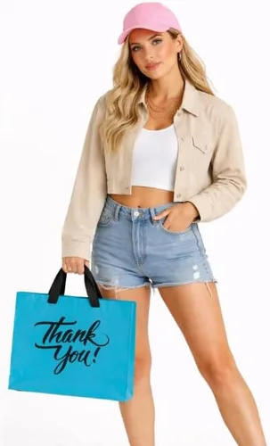 Miniatura 6 de Infinite Pack Bolsas grandes de mercancía de agradecimiento con asa de lazo, bolsa de boutique brillante, refuerzo inferior de 3 pulgadas y 3 mil