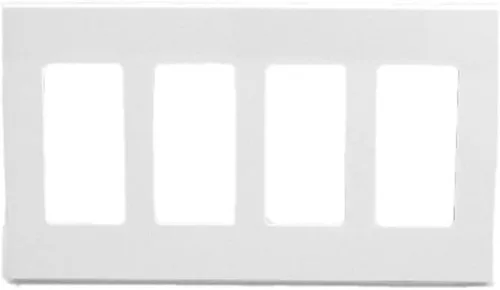 Leviton Decora Plus 80312-SW 4 - Placa de fijación en pared, montaje sin tornillos, color blanco., 80312-SW