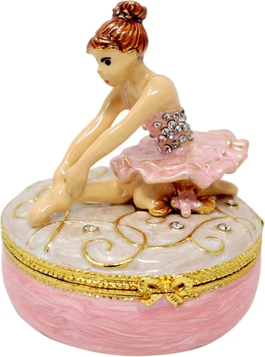 Miniatura 5 de Caja de joyería de bailarina rosa con texto en inglés "Bejeweled