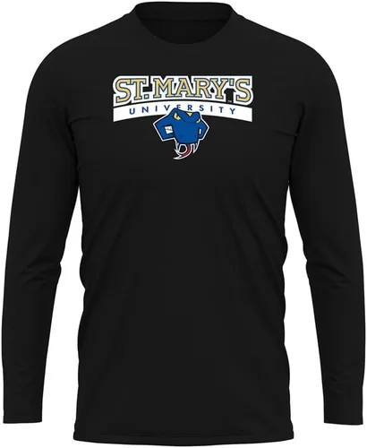 Miniatura 83 de Camisa deportiva de manga larga oficial de la NCAA Collegiate para hombre, colección negra con logotipo primario