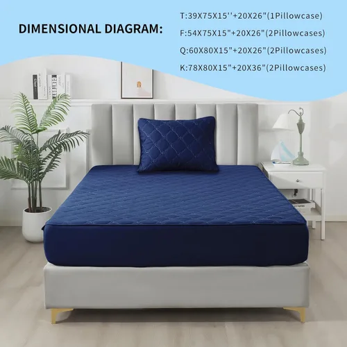 Miniatura 8 de Protector de colchón impermeable – Protector de colchón de tamaño individual silencioso y estilo sábana bajera Protección completa de cama