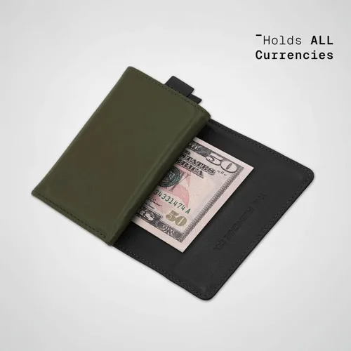 Miniatura 12 de The Frenchie Co. - Cartera - Cartera delgada de piel plegable - Protección de bloqueo RFID con múltiples ranuras para tarjetas y ventana