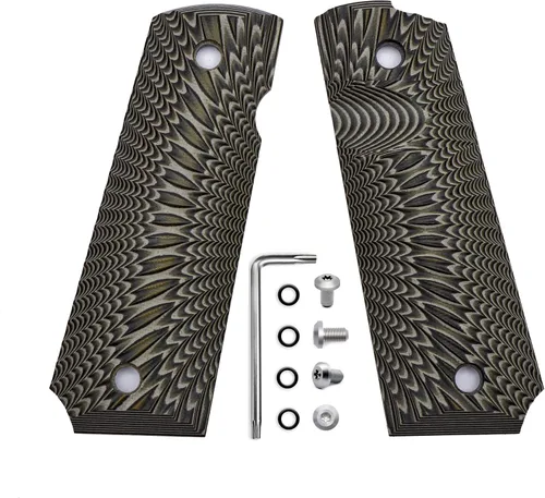 1911 G10 Grips Tamaño Completo Gobierno/Comandante Ambi Safety Cut Coyote Starburst