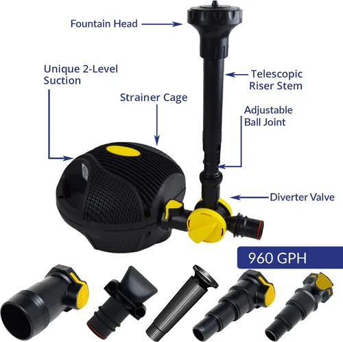 Miniatura 2 de Laguna PowerJet 600 fuente / Cascada Kit de bomba para estanques de hasta 1200-galones