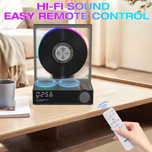 Miniatura 12 de HOTT - Reproductor de CD portátil, reproductores de CD retro Bluetooth 5.3 para el hogar, reproductor de música con altavoz de alta fidelidad, 4000