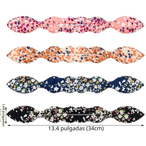 Miniatura 2 de 4 Piezas Creador de Moños Hábil Twist Francés Oreja de Conejo Retorcedor de Moños Flor Flexible Rápido Accesorios de Peinado para Mujeres Niñas