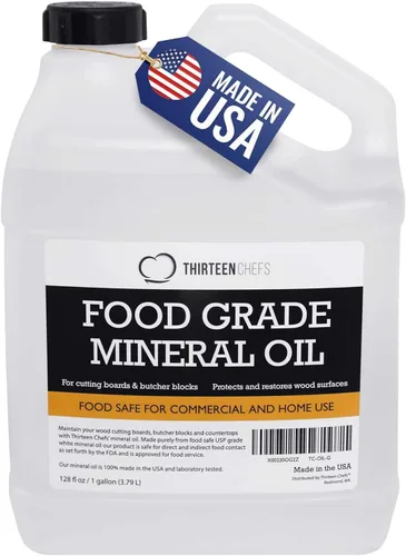 Miniatura 10 de Aceite mineral de calidad alimentaria para tablas de cortar, encimeras y bloques de carnicero - Alimentos seguros, fabricado en EE. UU.