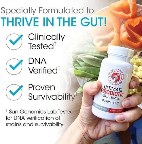Miniatura 5 de Silver Fern Brand Ultimate Probiotic – Probióticos para mujeres y hombres – Suplemento de salud intestinal formador de esporas de 8 mil millones