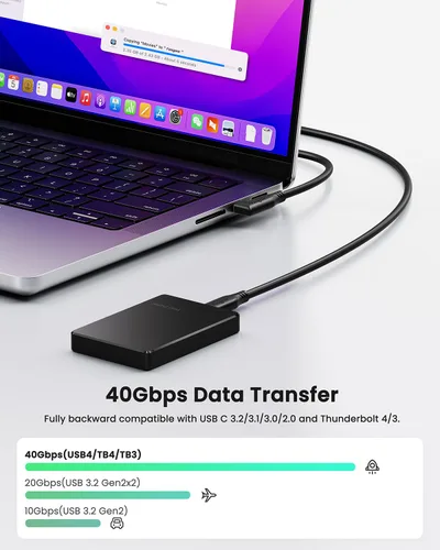 Miniatura 2 de Fasgear Cable USB4 de 40 Gbps USB C a USB C de 3.3 pies - Cable tipo C de 240 W de carga rápida, cables de pantalla HD compatibles con 8K @60Hz/4K