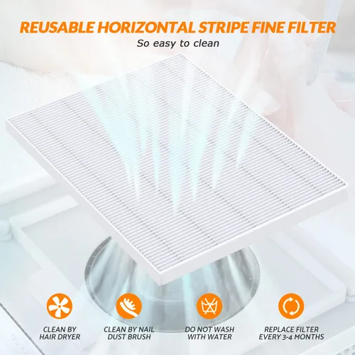 Miniatura 5 de Colector profesional de polvo de uñas, colector de polvo de uñas ajustable para uñas acrílicas, ventilador eléctrico de uñas, bajo ruido, colector