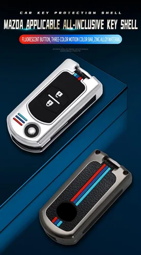 Miniatura 3 de ontto Funda de silicona para llavero compatible con Mazda 2 3 5 6 RX8 CX5 CX7 CX9 MX5 MPV Miata, plateado, Plata