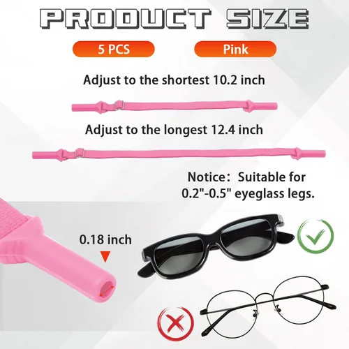 Miniatura 3 de 5 correas ajustables para gafas, correas de vidrio sin cola, correa de soporte deportivo para gafas y lentes de sol