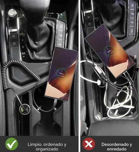 Miniatura 5 de Cable de carga USB tipo C de carga rápida, [2 paquetes, 3 pies] Cable de carga USB A a tipo C enrollado para automóvil USB-C compatible con iPhone