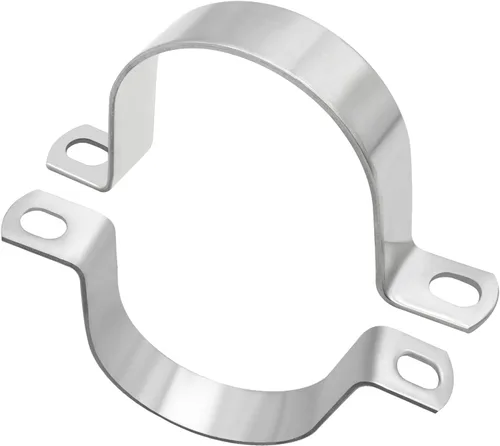 Miniatura 5 de Paquete de 5 correas de tubo M60 de acero inoxidable 304 con abrazadera en U, 2 agujeros rígidos para tuberías (5 unidades, 2.236 pulgadas)