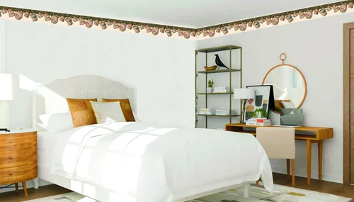 Miniatura 2 de Dundee Deco Papel tapiz para despegar y pegar DDAZBD9153 - Frontera de pared de animales de granja, color beige y verde, diseño retro, 15 pies x 7