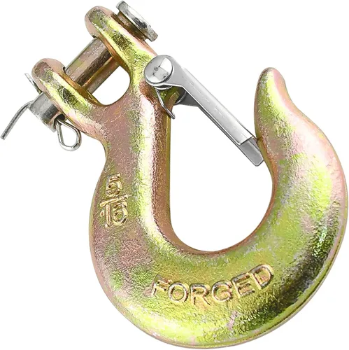 Miniatura 2 de Gancho de cadena 5/16 con pestillo de seguridad, gancho deslizante de horquilla de alta resistencia, acero forjado 70, capacidad de 14,000 libras