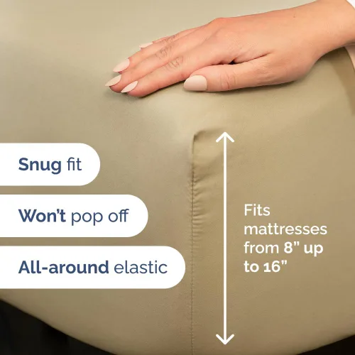 Miniatura 3 de Juego de sábanas tamaño King de 4 piezas, cómodo, transpirable y refrescante, ropa de cama de lujo de hotel para mujeres, hombres, niños, 13 - Beige
