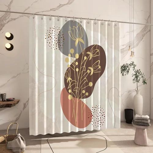 Miniatura 2 de EOSAHR Cortinas de ducha modernas para decoración de baño, cortina de ducha bohemia lavable para arte abstracto, artículos esenciales