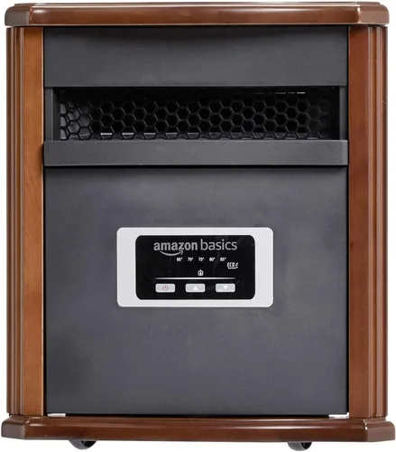 Miniatura 2 de Amazon Basics Calentador de espacio portátil con control remoto, termostato ajustable, uso en interiores, ajuste de ahorro de energía, pantalla LED