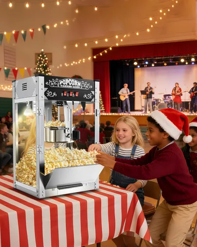 Miniatura 7 de Máquina comercial de palomitas de maíz de 16 onzas, máquina grande de palomitas de maíz para encimera, 1440 W, máquina de maíz de mesa de cine