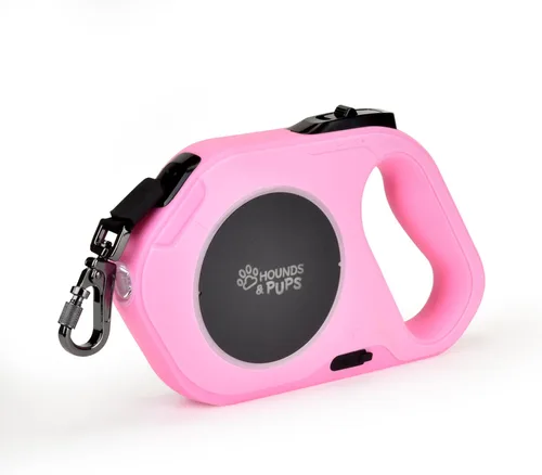 Miniatura 8 de Hounds & Pups - Correa retráctil para perro, 15 pies de longitud, luz LED para paseos nocturnos (morado)