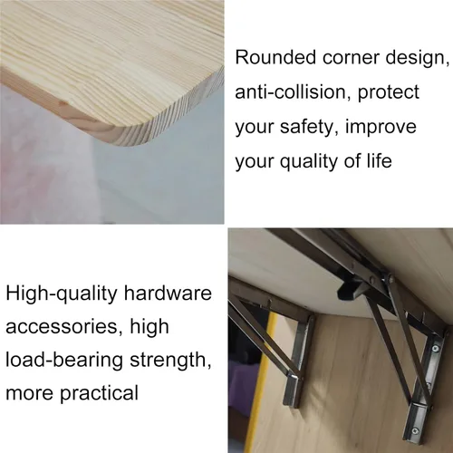 Miniatura 6 de Mesa plegable montada en la pared, mesa plegable de hojas abatibles, para espacios pequeños, escritorio, oficina, hogar, cocina, mesa de comedor
