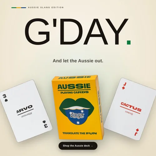 Miniatura 8 de Lingo Juego de cartas australianas 52 expresiones y frases australianas divertidas Divertido juego de cartas regalo para expatriados