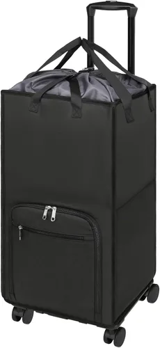 Miniatura 8 de Bukere - Cesta de lavandería con ruedas, cesta grande con 4 ruedas y 2 asas, bolsa de lavandería con ruedas plegable independiente para ropa, Gris