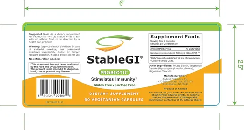 Miniatura 2 de Suplemento probiótico - Suplemento Saccharomyces Boulardii para todas las edades - Fácil de tragar - Cápsulas vegetarianas - Apoya el sistema