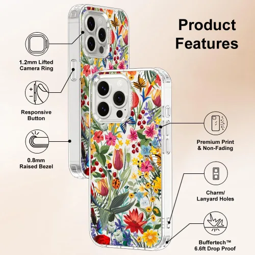 Miniatura 6 de MOSNOVO Funda para iPhone 15 Pro Max, [Protección contra caídas de grado militar Buffertech de 6.6 pies] [Tecnología antidespegado] Diseño de funda