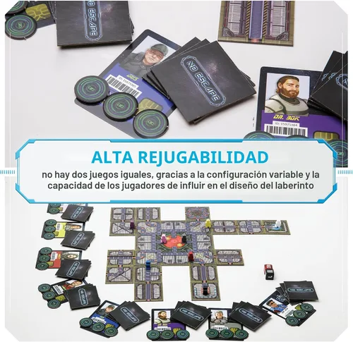 Miniatura 6 de Juego de Mesa No Escape - Juegos de Mesa de Estrategia para Adultos, Juegos Familiares, Juegos de Fiesta. Juego de Laberinto de Traidor de Sabotaje