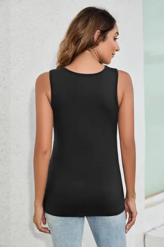 Miniatura 6 de Sosolism Rayon Nursing Tank Top for Breastfeeding Sleeveless Maternity Vest Pregnancy Clothes Maternity 3 Pack
