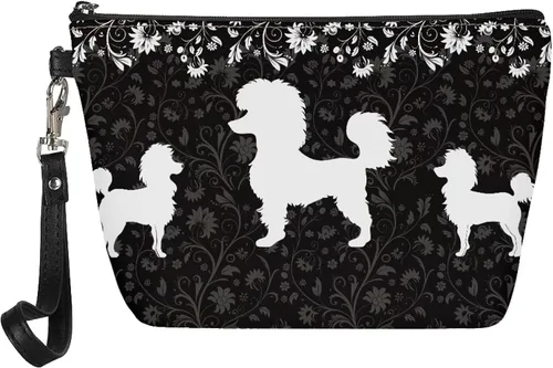 Miniatura 26 de Howilath Novedad Impreso Elegante Bolso Cosmético De Las Mujeres, Perros Animales Perezoso Diseño Floral Niña Trapezoide Cosméticos Bolsa De