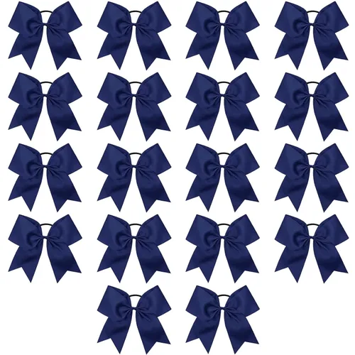 Miniatura 17 de 18 PCS 8" Large American Flag Cheer Hair Bows Ponytail Holder Elastic Band Handmade for Cheerleaders Teen Girls College Sports