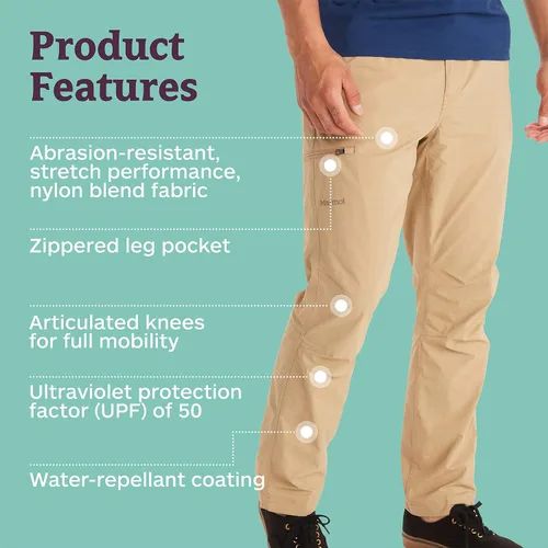 Miniatura 4 de MARMOT Pantalón Arch Rock para hombre, ligero, transpirable, de secado rápido, con protección UPF