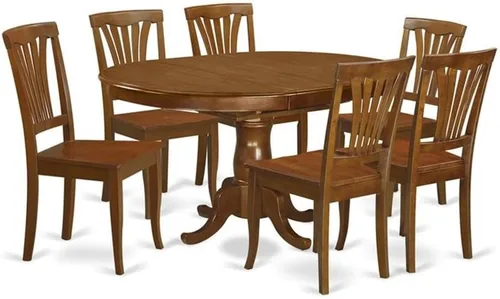 Miniatura 12 de East West Furniture POAV5-SBR-C - Juego de comedor de 5 piezas para 4 personas, incluye una mesa de comedor ovalada con hojas de mariposa y 4 sillas